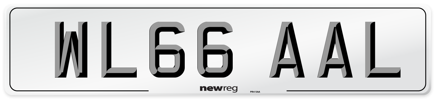 WL66 AAL Number Plate from New Reg